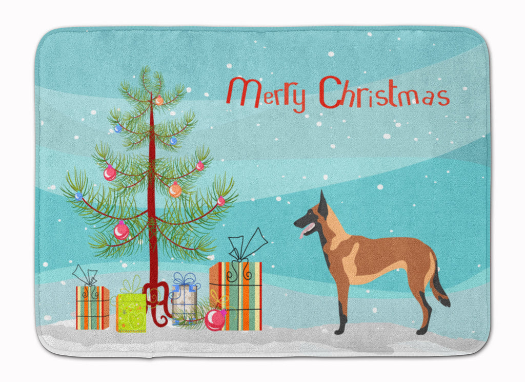 Malinois Belgian Shepherd Christmas Memory Foam Kitchen Mat Machine Washable Anti-Fatigue Cushion Comfort Bath or Kitchen Rug