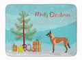 Malinois Belgian Shepherd Christmas Memory Foam Kitchen Mat Machine Washable Anti-Fatigue Cushion Comfort Bath or Kitchen Rug