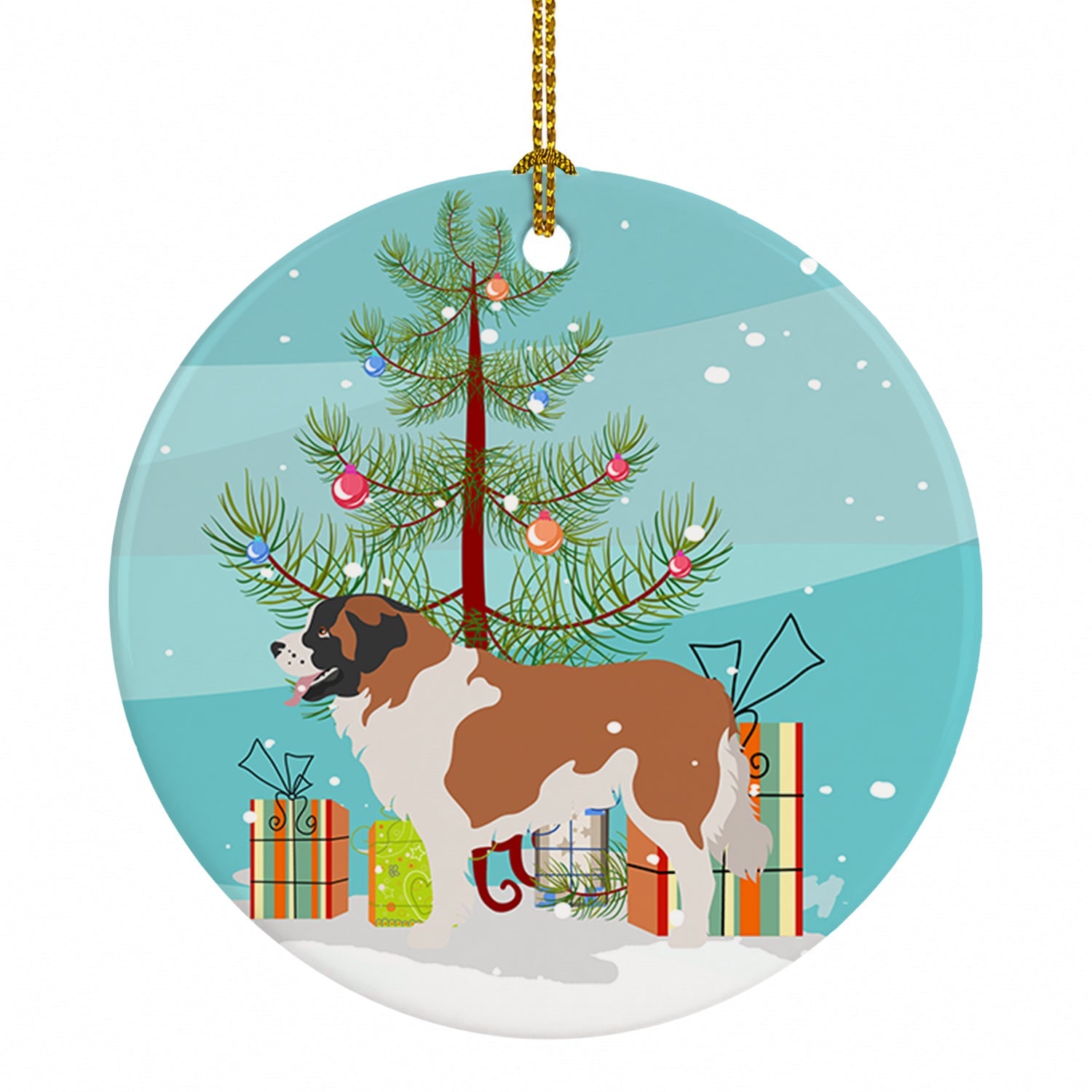 Moscow Watchdog Christmas Ceramic Ornament Christmas Tree Hanging Decorations for Home Christmas Holiday, Party, Gift, 3 in, Multicolor