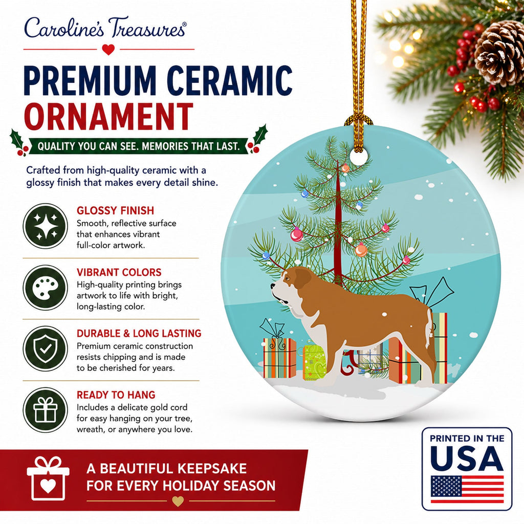 Mastin Epanol Spanish Mastiff Christmas Ceramic Ornament Christmas Tree Hanging Decorations for Home Christmas Holiday, Party, Gift, 3 in, Multicolor