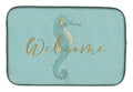 Seahorse Welcome Dish Drying Mat Absorbent Dish Drying Mat Pad for Kitchen Counter Dish Drainer Mat for Countertop, 14 x 21", Multicolor