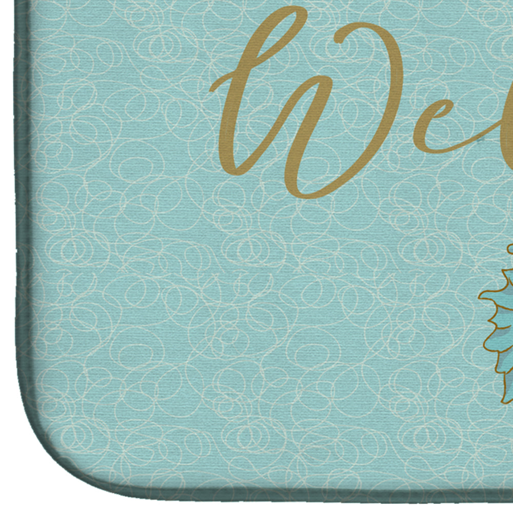 Seahorse Welcome Dish Drying Mat Absorbent Dish Drying Mat Pad for Kitchen Counter Dish Drainer Mat for Countertop, 14 x 21", Multicolor