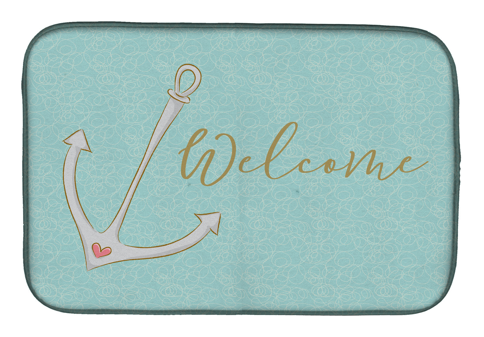 Anchor Welcome Dish Drying Mat Absorbent Dish Drying Mat Pad for Kitchen Counter Dish Drainer Mat for Countertop, 14 x 21", Multicolor