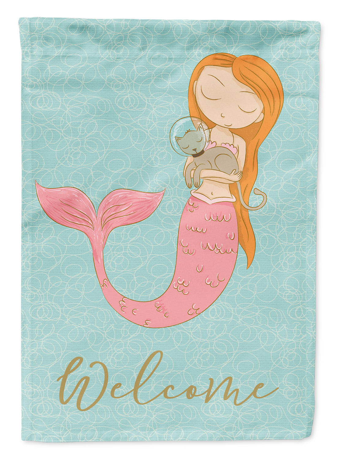 Mermaid with Cat Garden Flag Mailbox Decorative Yard Banner Outside Patio Artwork for Flower Beds, Garden Size, Multicolor