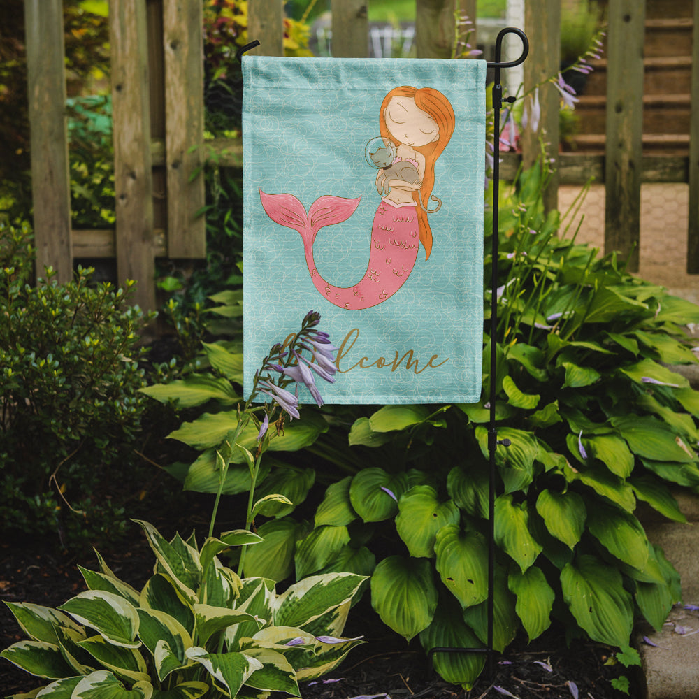 Mermaid with Cat Garden Flag Mailbox Decorative Yard Banner Outside Patio Artwork for Flower Beds, Garden Size, Multicolor