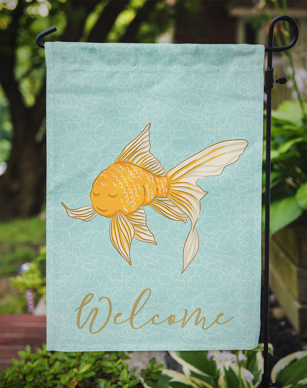 Gold Fish Garden Flag Mailbox Decorative Yard Banner Outside Patio Artwork for Flower Beds, Garden Size, Multicolor