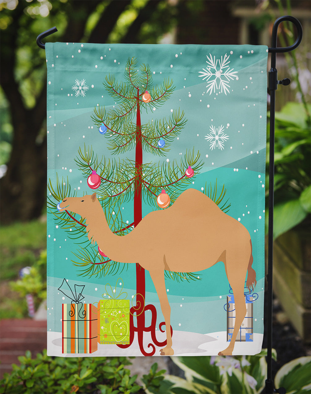 Arabian Camel Dromedary Christmas Garden Flag Mailbox Decorative Yard Banner Outside Patio Artwork for Flower Beds, Garden Size, Multicolor