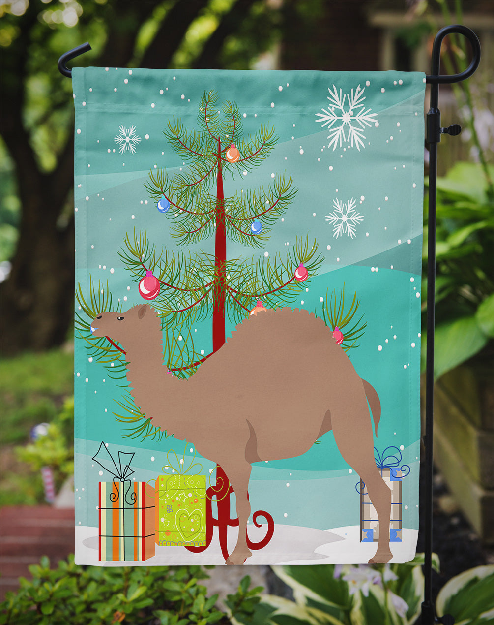 F1 Hybrid Camel Christmas Garden Flag Mailbox Decorative Yard Banner Outside Patio Artwork for Flower Beds, Garden Size, Multicolor