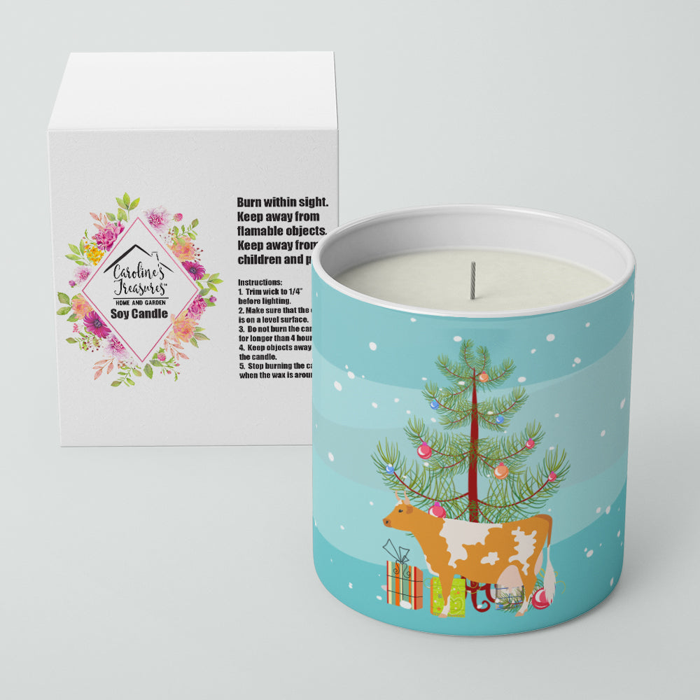 Guernsey Cow Christmas Decorative Soy Candle Nature Soy Wax Essential Oil Home Decor Ideal for Bedroom Kitchen Bath Office Gift, 10 oz