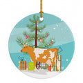 Guernsey Cow Christmas Ceramic Ornament Christmas Tree Hanging Decorations for Home Christmas Holiday, Party, Gift, 3 in, Multicolor