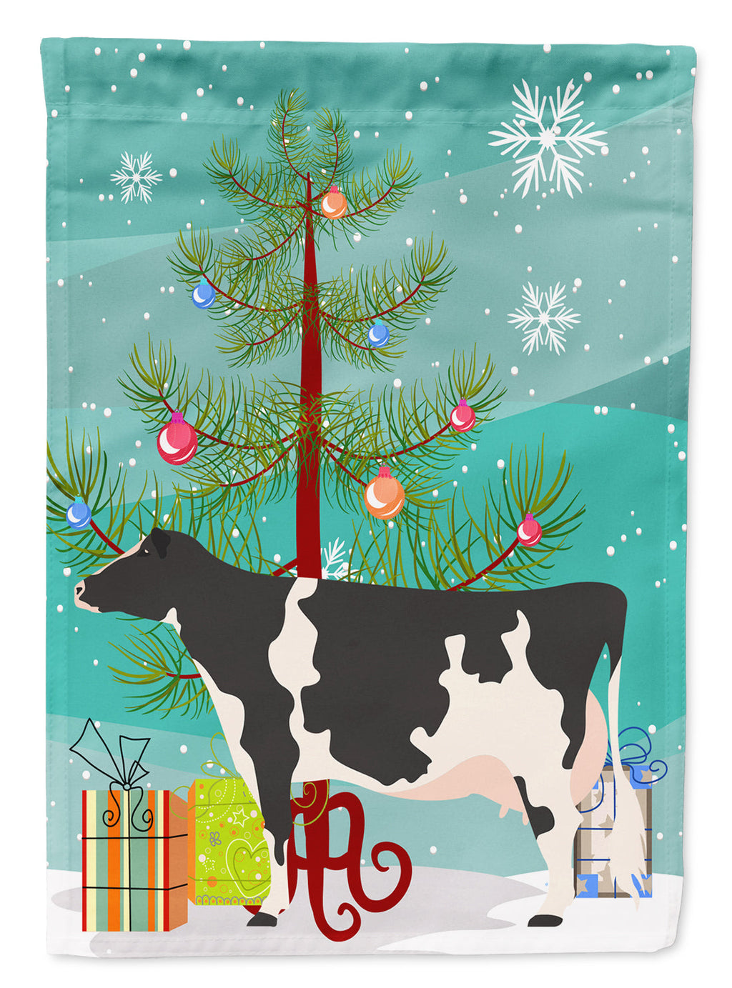 Holstein Cow Christmas Garden Flag Mailbox Decorative Yard Banner Outside Patio Artwork for Flower Beds, Garden Size, Multicolor