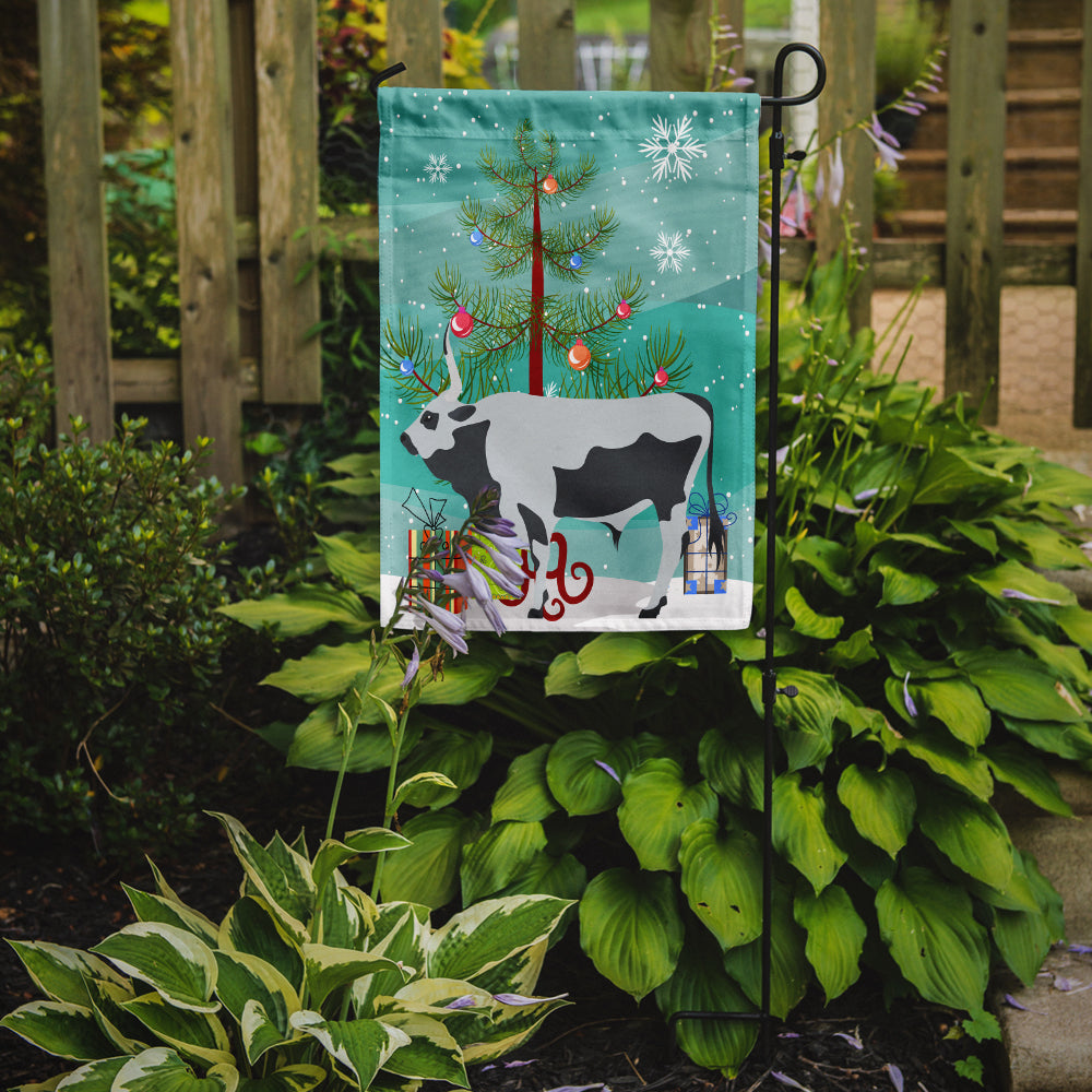 Hungarian Grey Steppe Cow Christmas Garden Flag Mailbox Decorative Yard Banner Outside Patio Artwork for Flower Beds, Garden Size, Multicolor