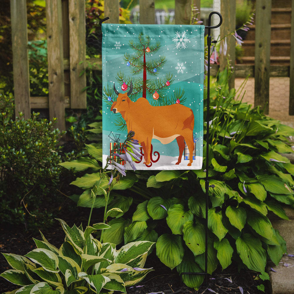 Zebu Indicine Cow Christmas Garden Flag Mailbox Decorative Yard Banner Outside Patio Artwork for Flower Beds, Garden Size, Multicolor