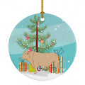 Charolais Cow Christmas Ceramic Ornament Christmas Tree Hanging Decorations for Home Christmas Holiday, Party, Gift, 3 in, Multicolor