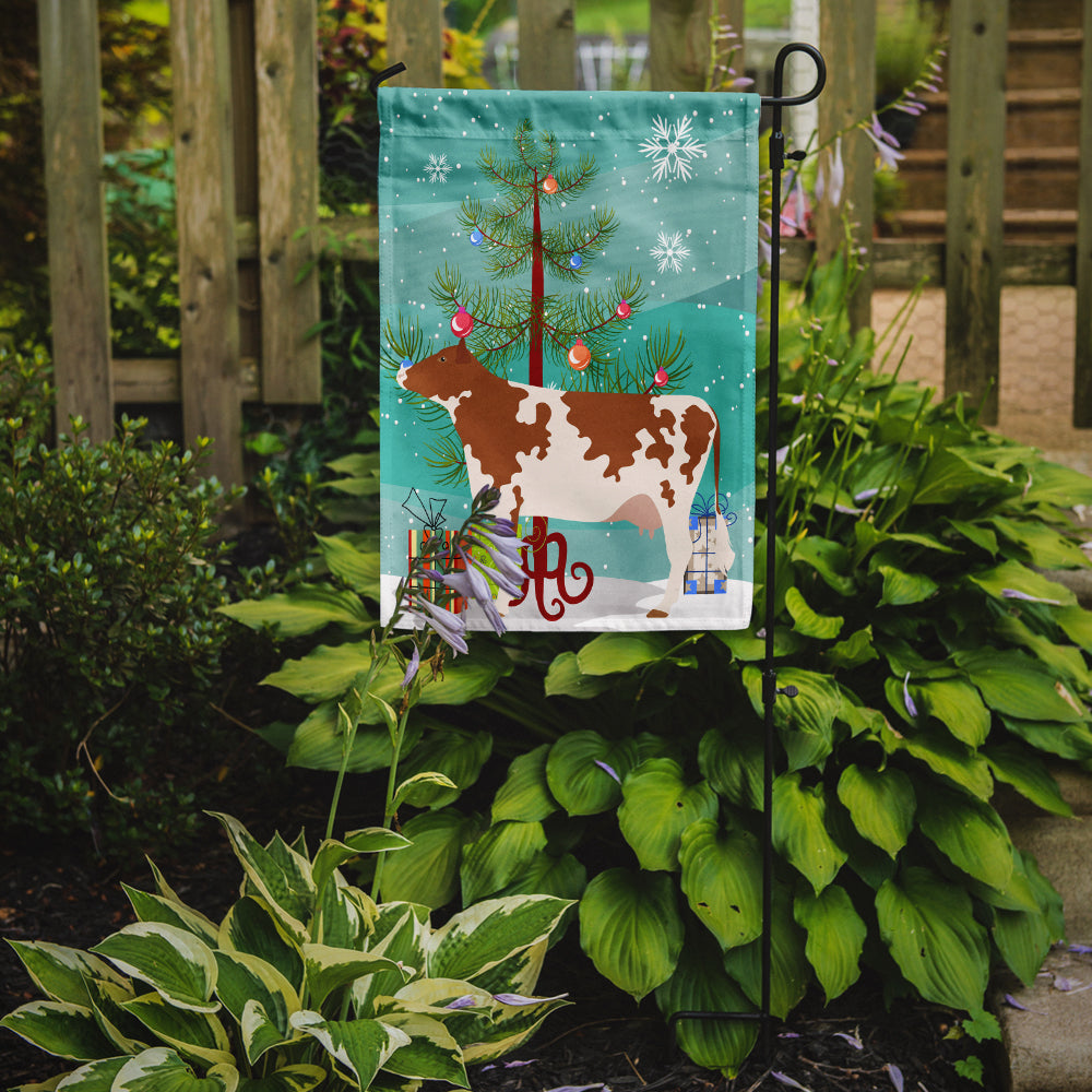 Ayrshire Cow Christmas Garden Flag Mailbox Decorative Yard Banner Outside Patio Artwork for Flower Beds, Garden Size, Multicolor
