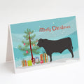 Black Angus Cow Christmas Greeting Cards Pack of 8 Blank Cards with Envelopes Whimsical A7 Size 5x7