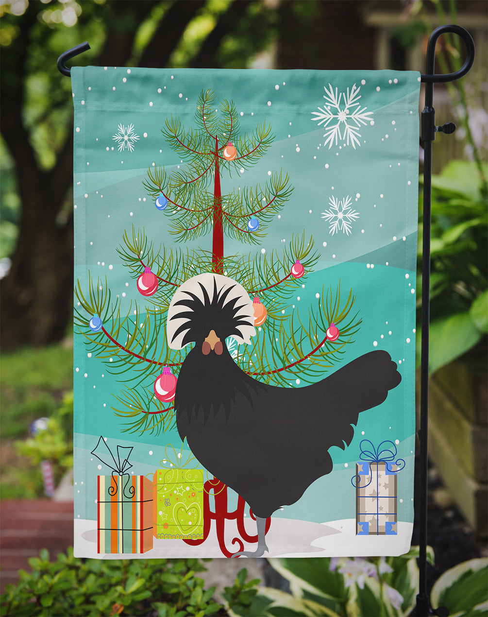 Polish Poland Chicken Christmas Garden Flag Mailbox Decorative Yard Banner Outside Patio Artwork for Flower Beds, Garden Size, Multicolor