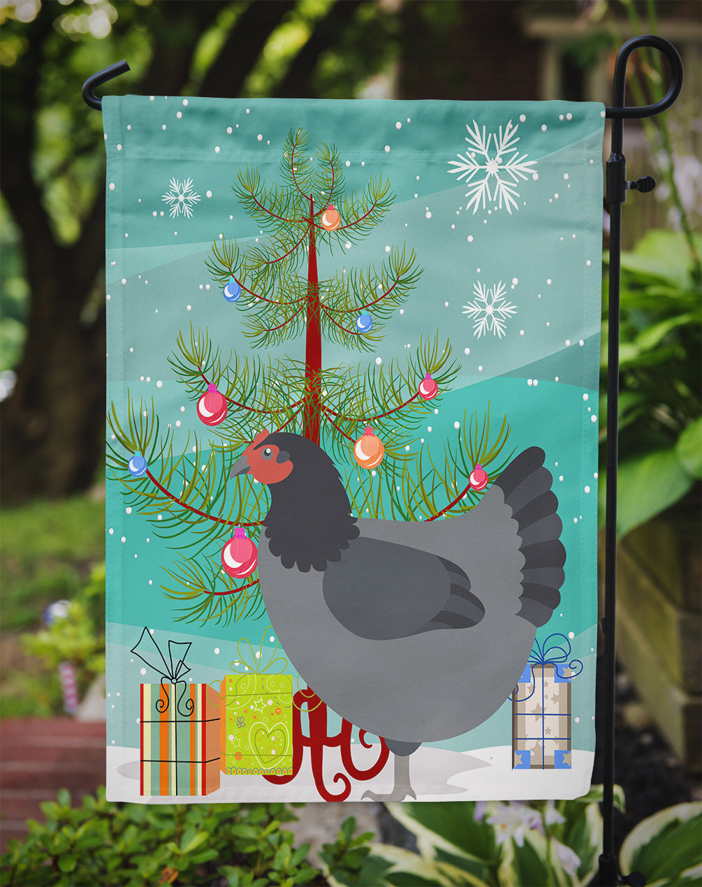 Jersey Giant Chicken Christmas Garden Flag Mailbox Decorative Yard Banner Outside Patio Artwork for Flower Beds, Garden Size, Multicolor