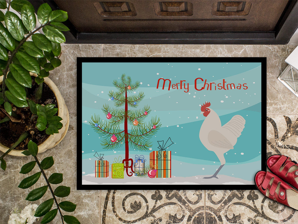 German Langshan Chicken Christmas Doormat Indoor Outdoor 18H X 27W Front Door Mat Rugs for Entryway, Non Slip Washable