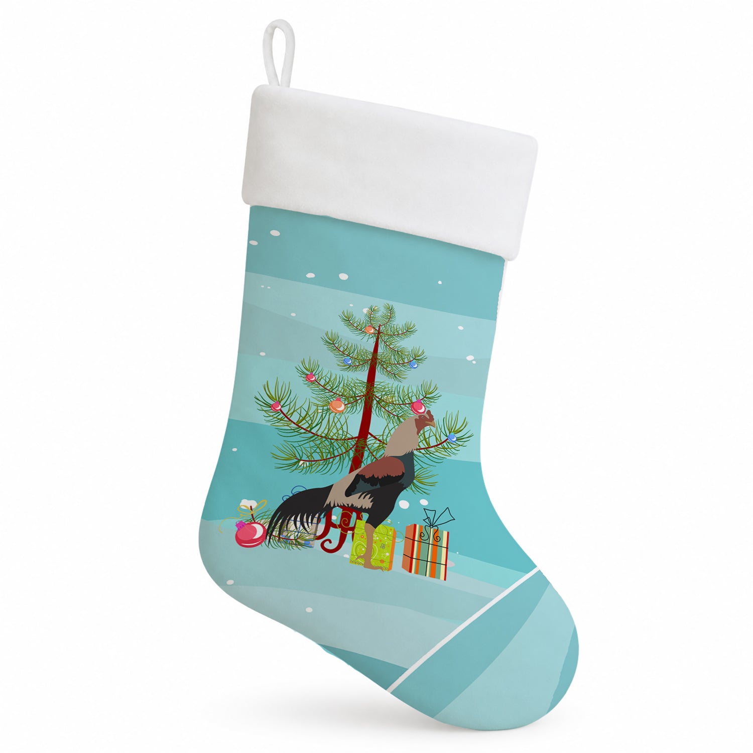 Kulang Chicken Christmas Holiday Stocking Double-Sided Print, Polyester Suede,11x18, Made in USA