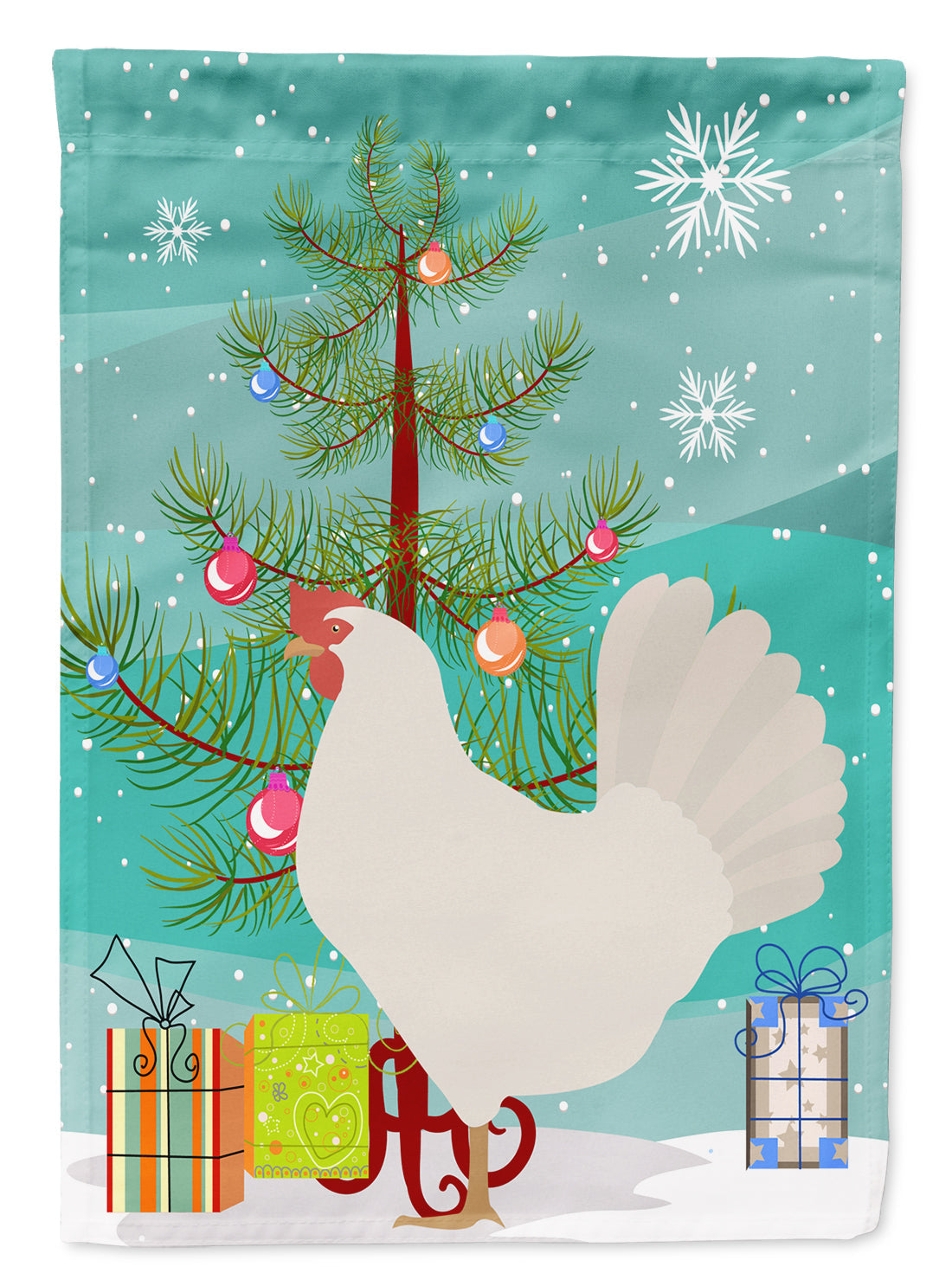 Leghorn Chicken Christmas Garden Flag Mailbox Decorative Yard Banner Outside Patio Artwork for Flower Beds, Garden Size, Multicolor