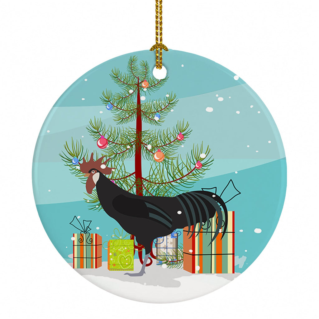 Minorca Ctalalan Chicken Christmas Ceramic Ornament Christmas Tree Hanging Decorations for Home Christmas Holiday, Party, Gift, 3 in, Multicolor