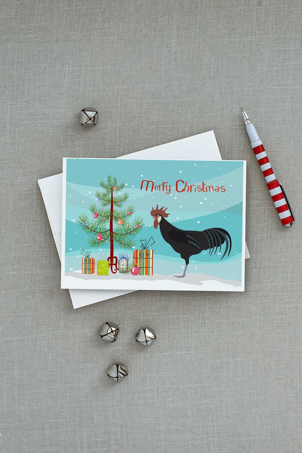 Minorca Ctalalan Chicken Christmas Greeting Cards Pack of 8 Blank Cards with Envelopes Whimsical A7 Size 5x7