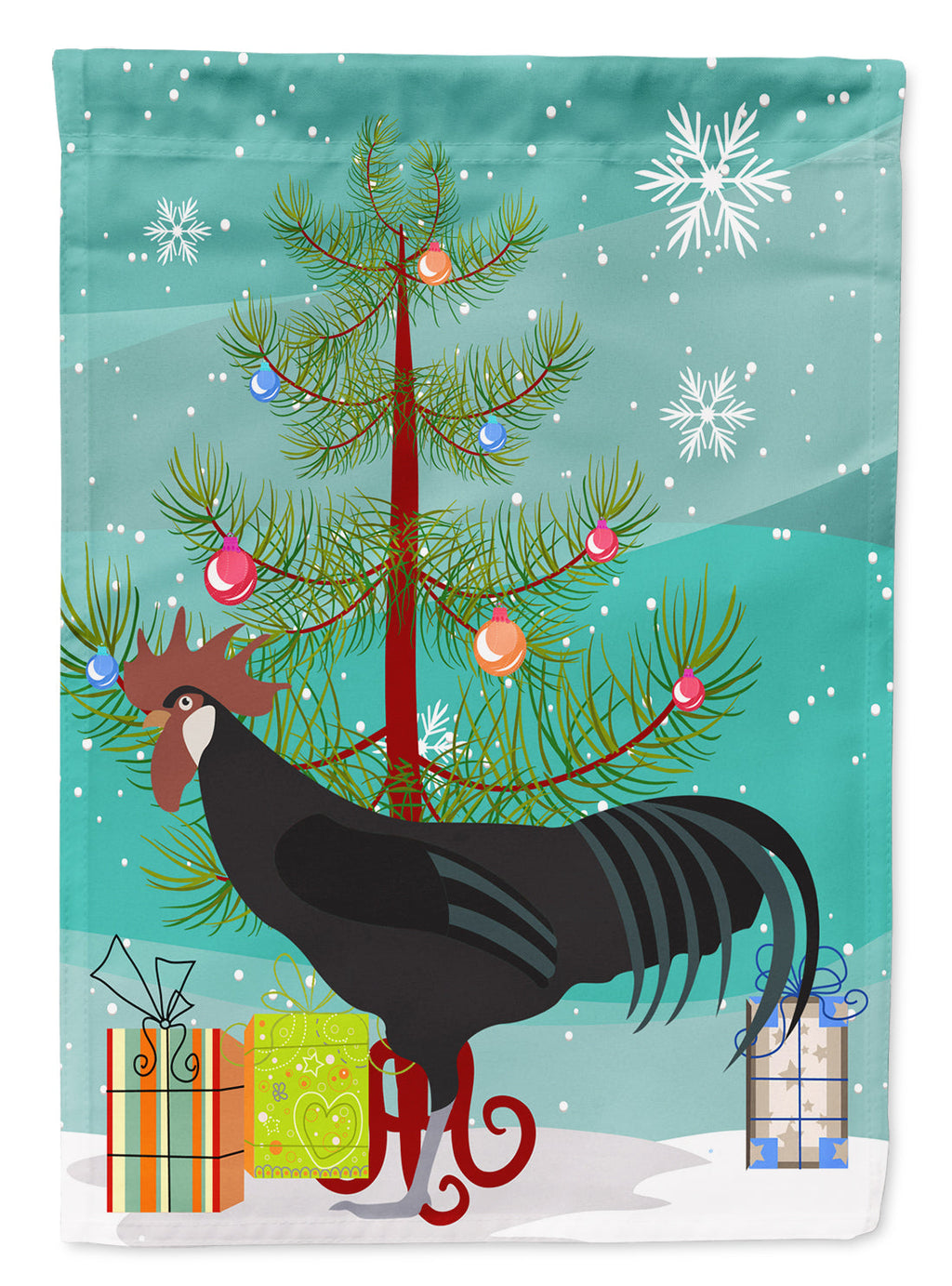 Minorca Ctalalan Chicken Christmas Garden Flag Mailbox Decorative Yard Banner Outside Patio Artwork for Flower Beds, Garden Size, Multicolor