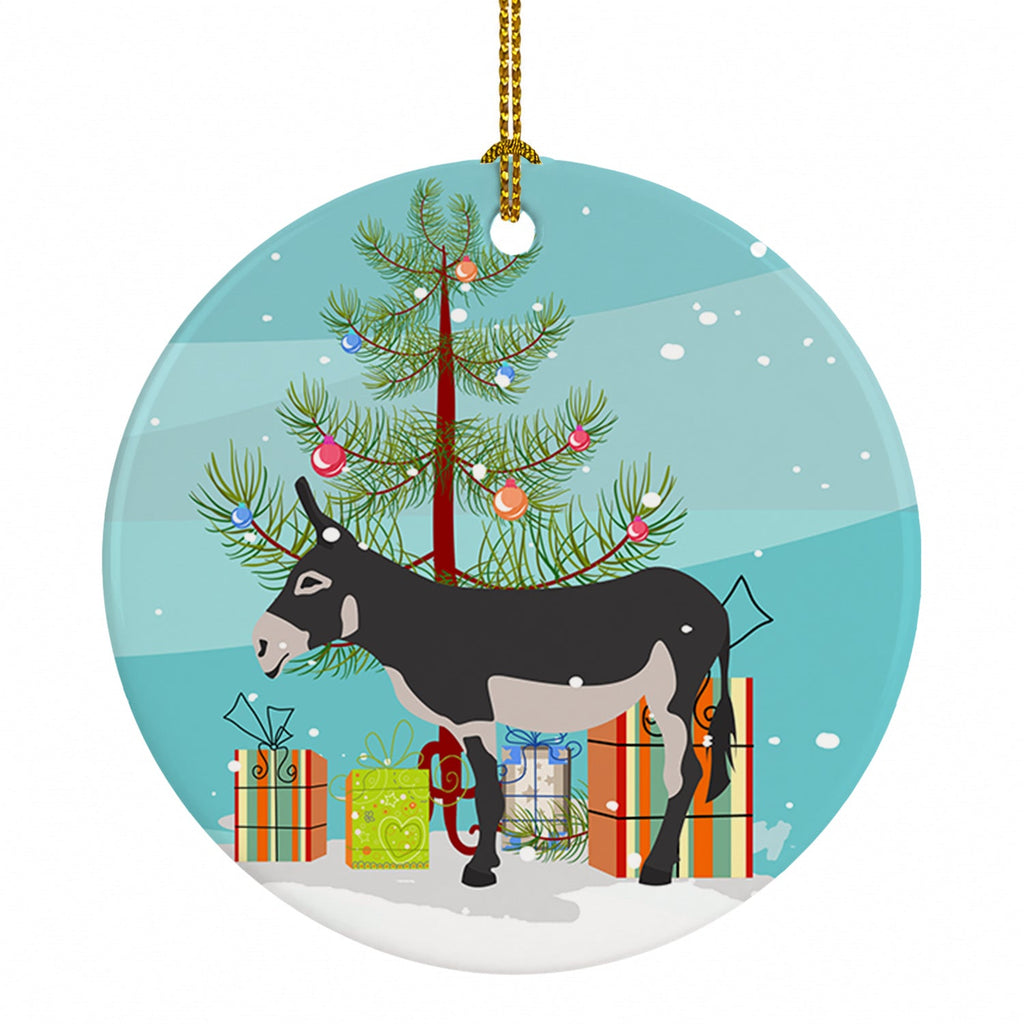 American Mammoth Jack Donkey Christmas Ceramic Ornament Christmas Tree Hanging Decorations for Home Christmas Holiday, Party, Gift, 3 in, Multicolor