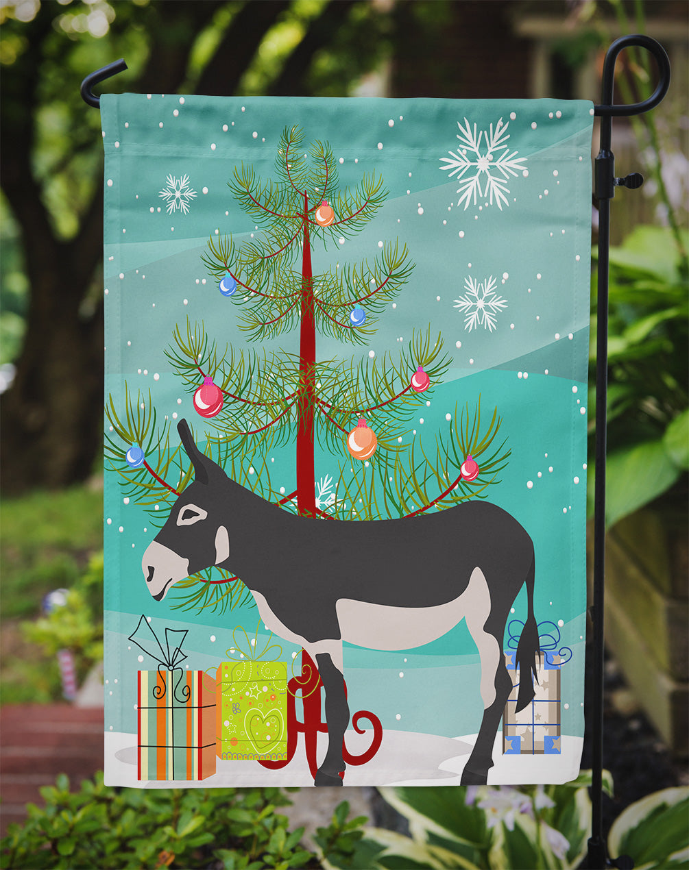 American Mammoth Jack Donkey Christmas Garden Flag Mailbox Decorative Yard Banner Outside Patio Artwork for Flower Beds, Garden Size, Multicolor