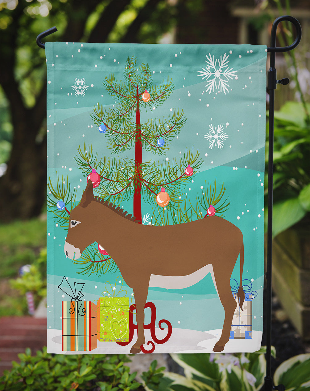 Cotentin Donkey Christmas Garden Flag Mailbox Decorative Yard Banner Outside Patio Artwork for Flower Beds, Garden Size, Multicolor