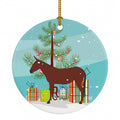 Hinny Horse Donkey Christmas Ceramic Ornament Christmas Tree Hanging Decorations for Home Christmas Holiday, Party, Gift, 3 in, Multicolor