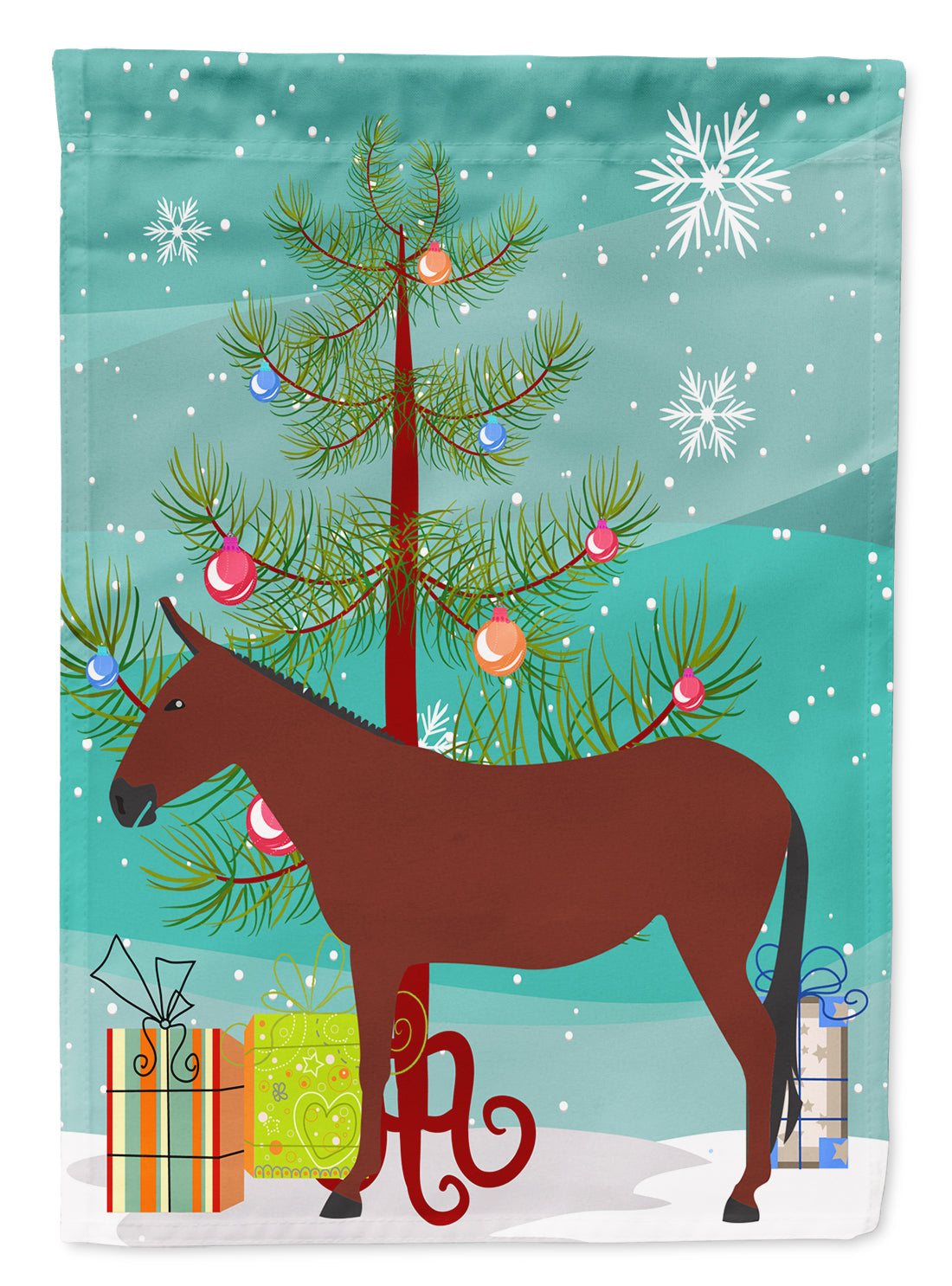 Hinny Horse Donkey Christmas Garden Flag Mailbox Decorative Yard Banner Outside Patio Artwork for Flower Beds, Garden Size, Multicolor