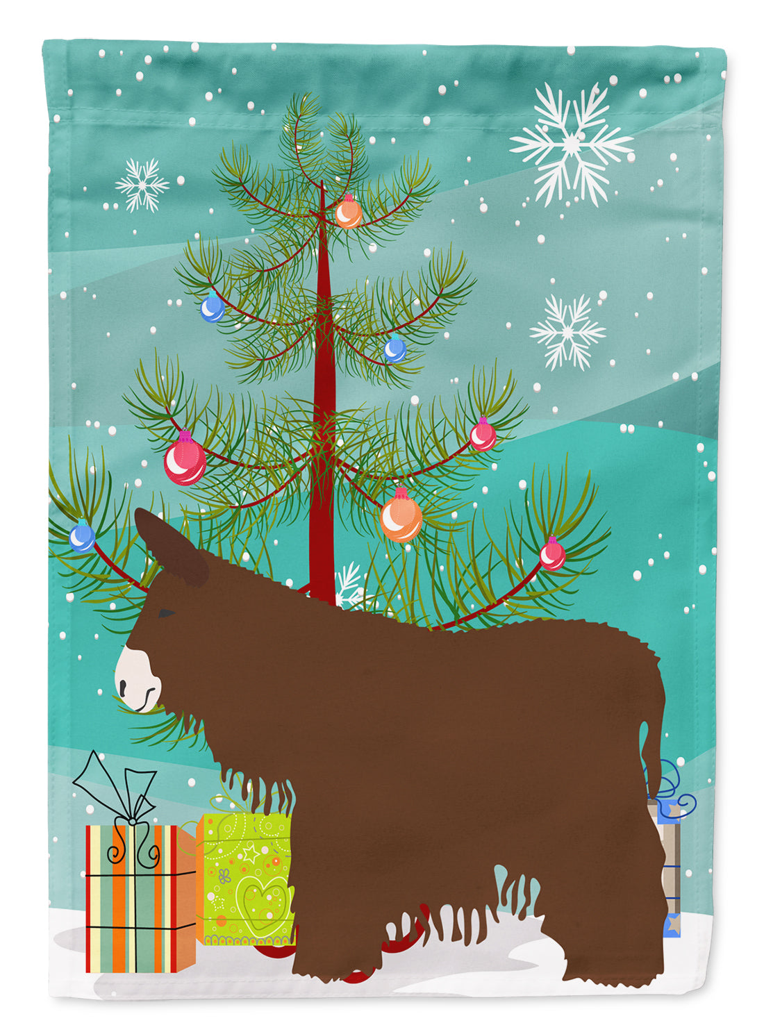 Poitou Poiteuin Donkey Christmas Garden Flag Mailbox Decorative Yard Banner Outside Patio Artwork for Flower Beds, Garden Size, Multicolor