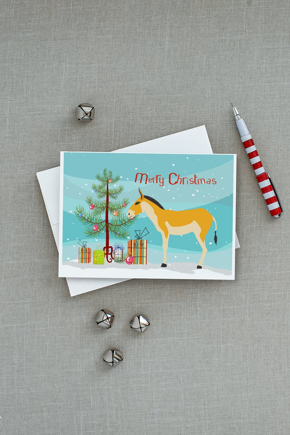 Turkmenian Kulan Donkey Christmas Greeting Cards Pack of 8 Blank Cards with Envelopes Whimsical A7 Size 5x7