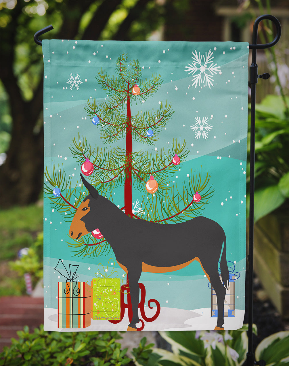 Catalan Donkey Christmas Garden Flag Mailbox Decorative Yard Banner Outside Patio Artwork for Flower Beds, Garden Size, Multicolor