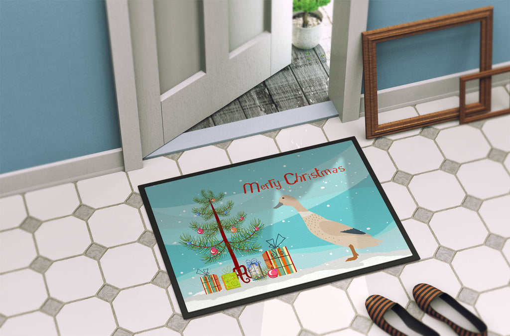 West Harlequin Duck Christmas Doormat Indoor Outdoor 18H X 27W Front Door Mat Rugs for Entryway, Non Slip Washable