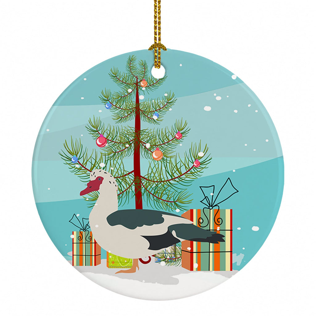 Muscovy Duck Christmas Ceramic Ornament Christmas Tree Hanging Decorations for Home Christmas Holiday, Party, Gift, 3 in, Multicolor