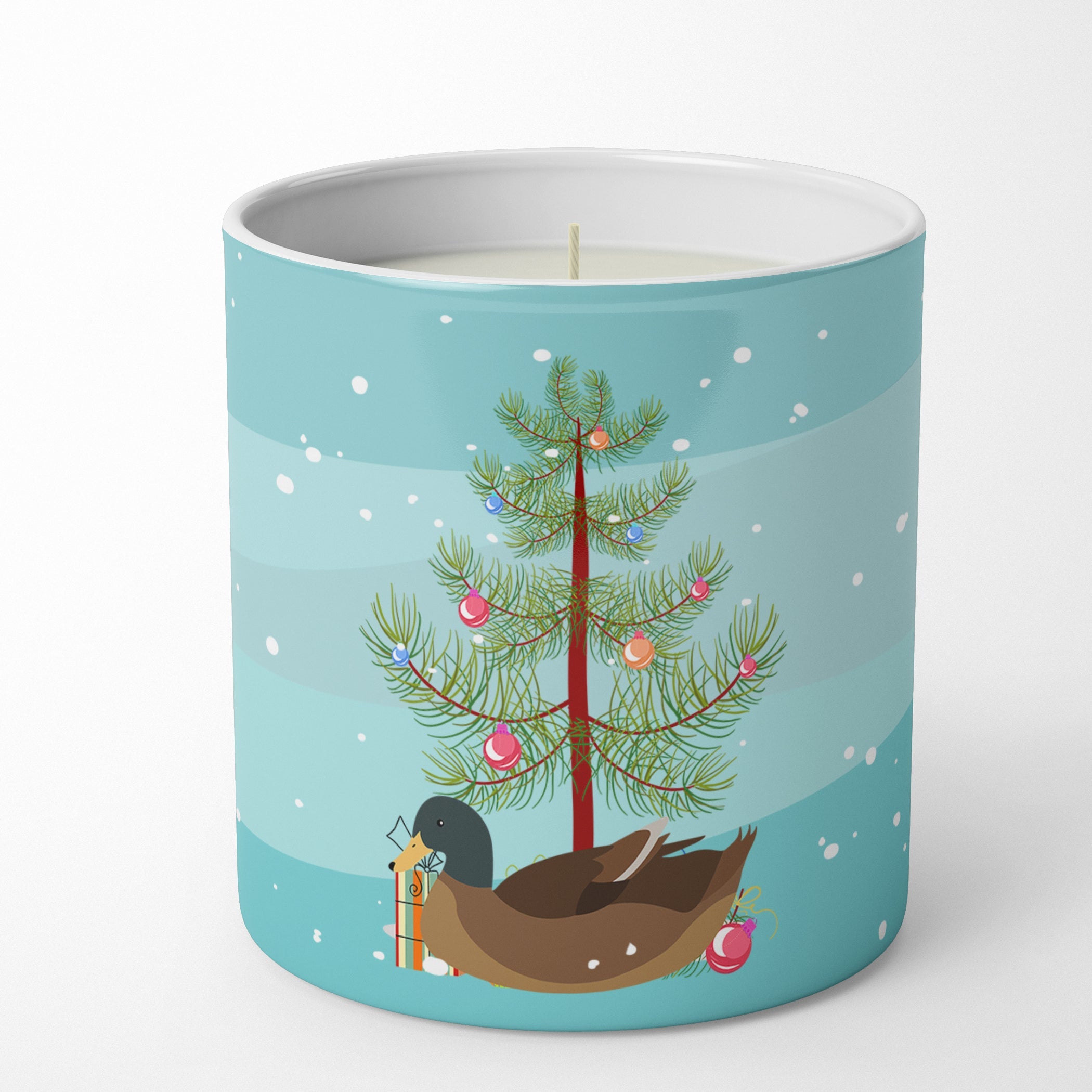 Khaki Campbell Duck Christmas Decorative Soy Candle Nature Soy Wax Essential Oil Home Decor Ideal for Bedroom Kitchen Bath Office Gift, 10 oz