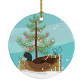 Khaki Campbell Duck Christmas Ceramic Ornament Christmas Tree Hanging Decorations for Home Christmas Holiday, Party, Gift, 3 in, Multicolor
