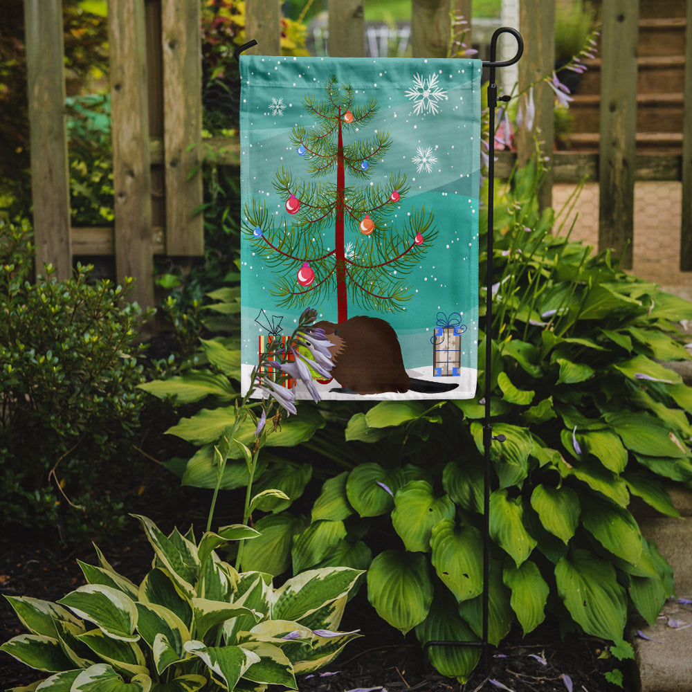 Eurasian Beaver Christmas Garden Flag Mailbox Decorative Yard Banner Outside Patio Artwork for Flower Beds, Garden Size, Multicolor