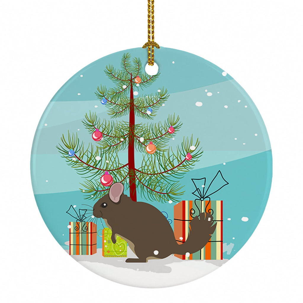 Chinchilla Christmas Ceramic Ornament Christmas Tree Hanging Decorations for Home Christmas Holiday, Party, Gift, 3 in, Multicolor