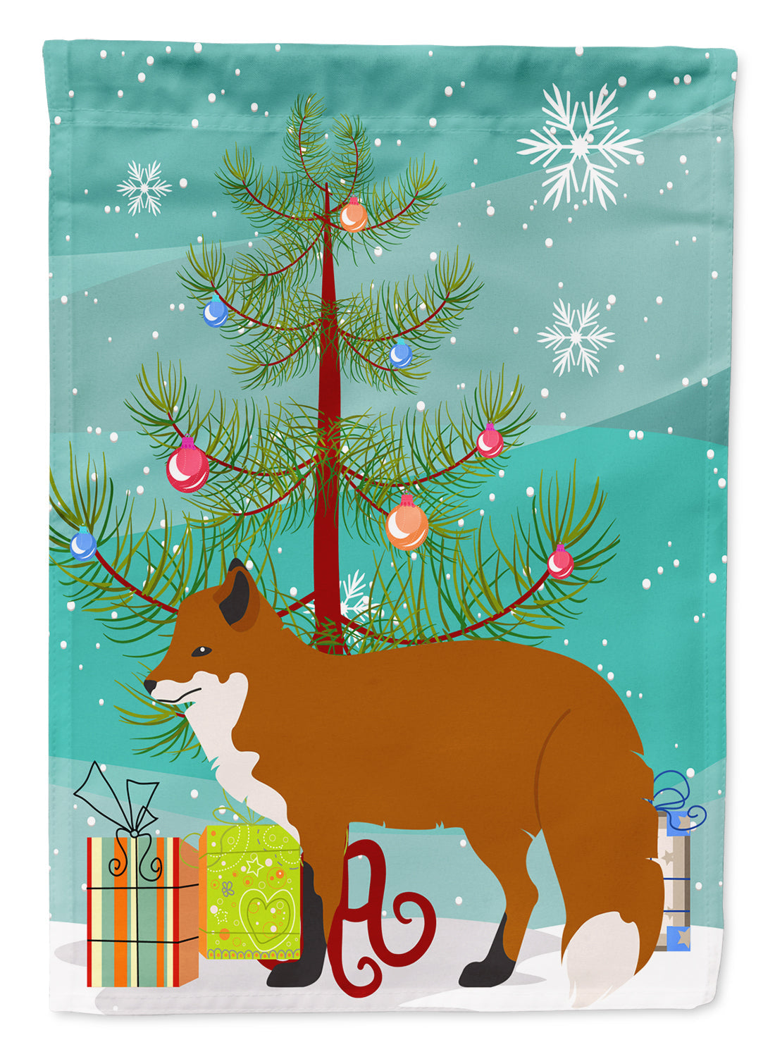 Red Fox Christmas Garden Flag Mailbox Decorative Yard Banner Outside Patio Artwork for Flower Beds, Garden Size, Multicolor