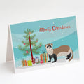 Ferret Christmas Greeting Cards Pack of 8 Blank Cards with Envelopes Whimsical A7 Size 5x7