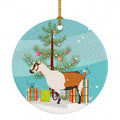 Alpine Goat Christmas Ceramic Ornament Christmas Tree Hanging Decorations for Home Christmas Holiday, Party, Gift, 3 in, Multicolor