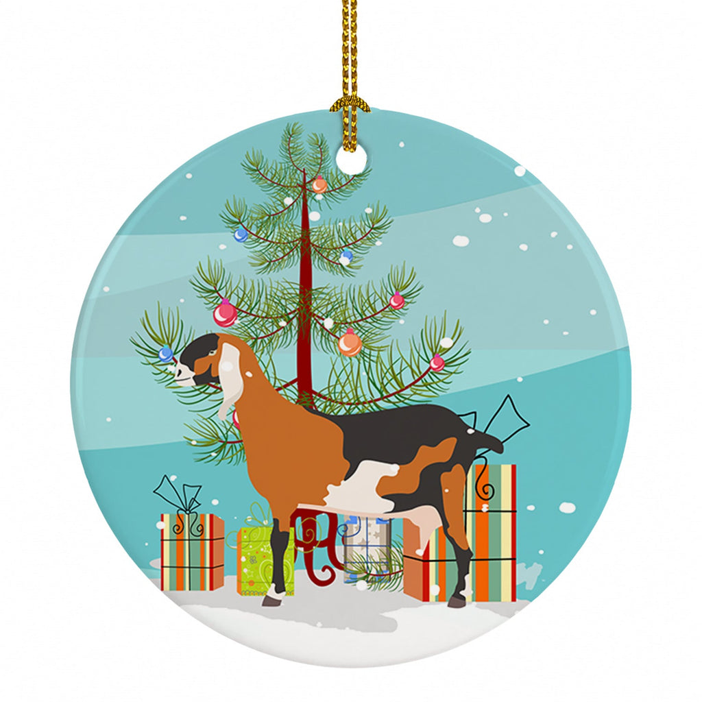 Anglo-nubian Nubian Goat Christmas Ceramic Ornament Christmas Tree Hanging Decorations for Home Christmas Holiday, Party, Gift, 3 in, Multicolor