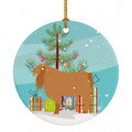 American Lamancha Goat Christmas Ceramic Ornament Christmas Tree Hanging Decorations for Home Christmas Holiday, Party, Gift, 3 in, Multicolor
