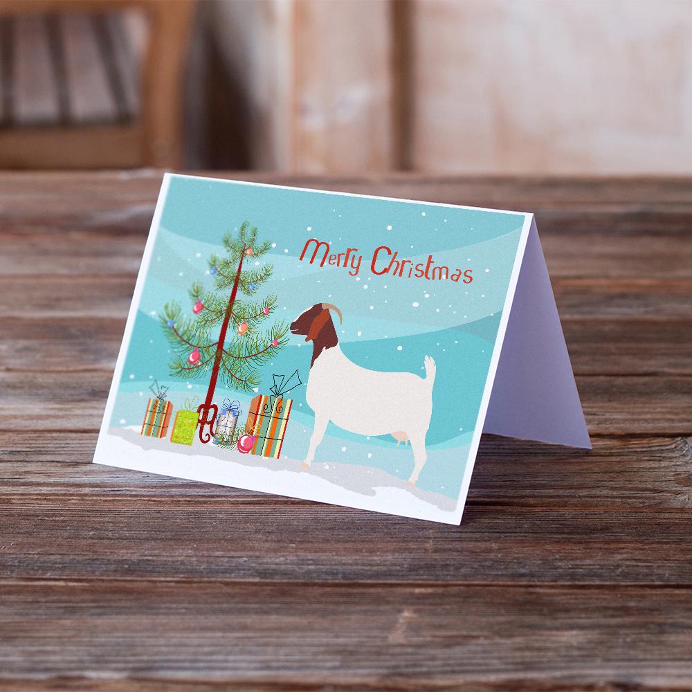 Boer Goat Christmas Greeting Cards Pack of 8 Blank Cards with Envelopes Whimsical A7 Size 5x7