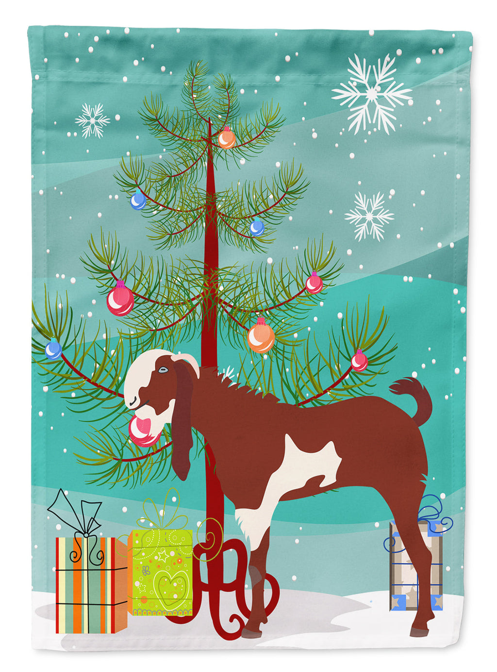 Jamnapari Goat Christmas Garden Flag Mailbox Decorative Yard Banner Outside Patio Artwork for Flower Beds, Garden Size, Multicolor