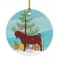 Kalahari Red Goat Christmas Ceramic Ornament Christmas Tree Hanging Decorations for Home Christmas Holiday, Party, Gift, 3 in, Multicolor